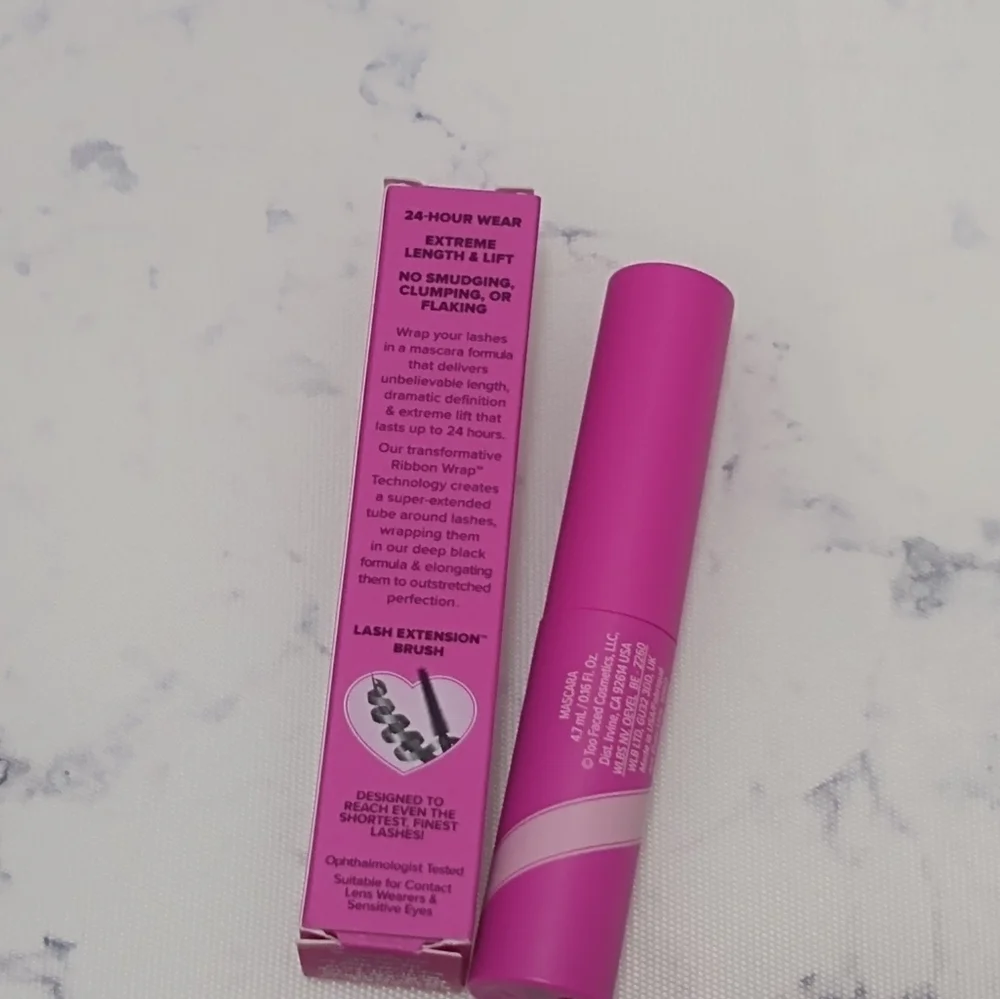 Too Faced Ribbon Wrapped Lash Extreme Length Tubing Mascara Travel Size .16 Oz
